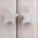 White Star Crackle Ceramic Knob